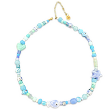 Load image into Gallery viewer, Blue beads lucky fish chocker