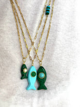 Load image into Gallery viewer, Capri fish necklace small green
