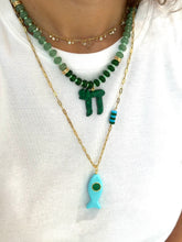 Load image into Gallery viewer, Luxury CHAI beads necklace green malachite