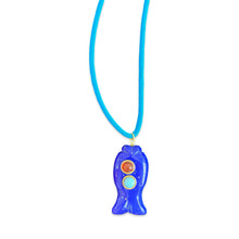 Load image into Gallery viewer, Capri fish lace necklace medium blue lapis