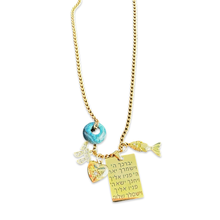 Load image into Gallery viewer, Lucky charms Necklace Kohanim blue