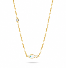 Load image into Gallery viewer, Lucky mini fish necklace white
