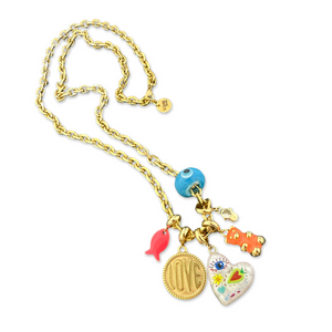 Necklace mixed lucky charms rainbow