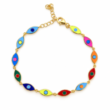 Load image into Gallery viewer, Lucky eyes bracelet rainbow