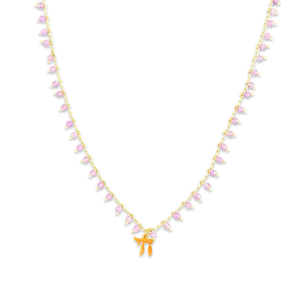 Lucky חי chain beads necklace purple