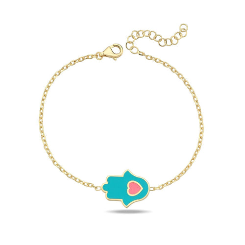 Lucky Hamsa bracelet turquoise fuxia