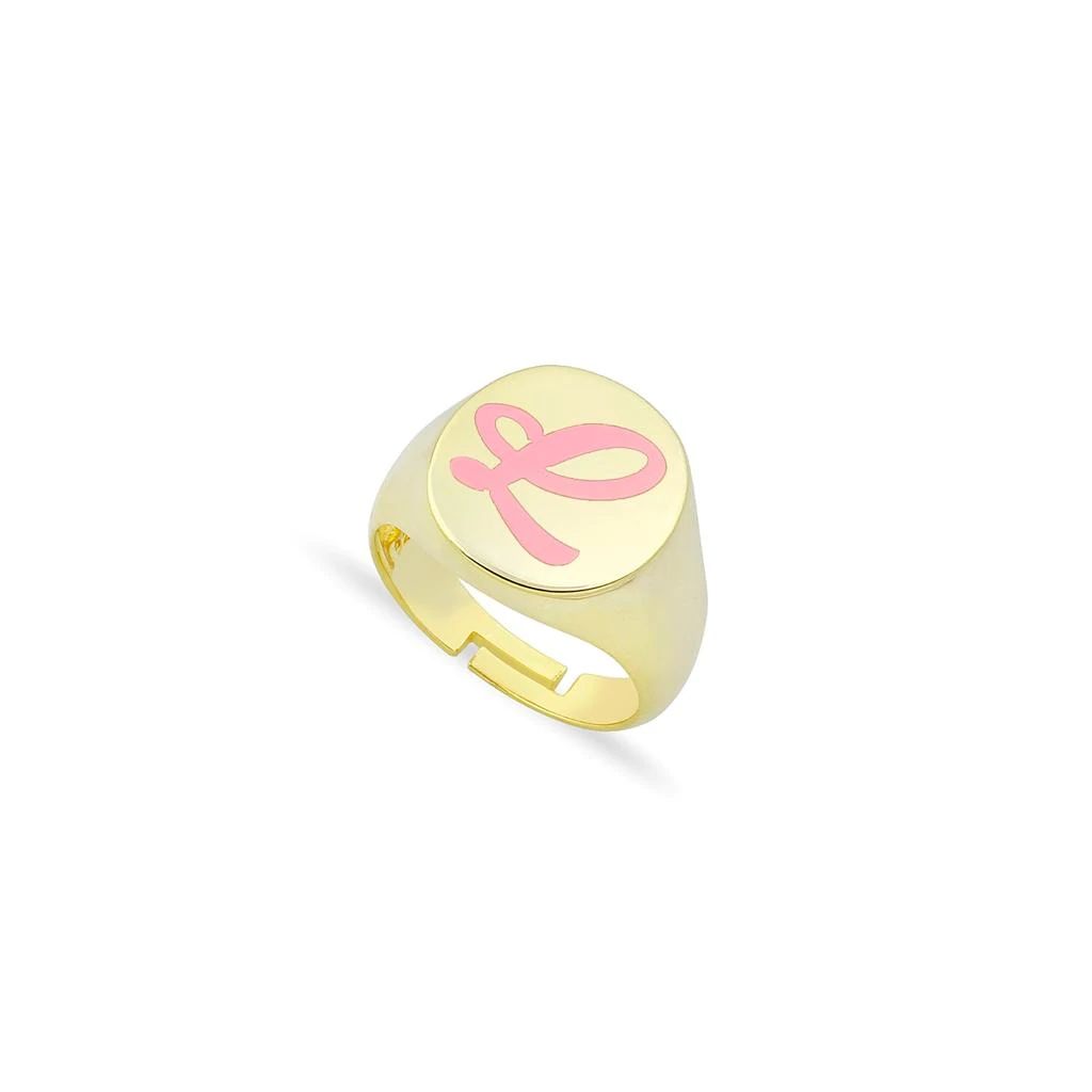 Personalized luxury chevalier letter ring enamel