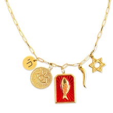 Load image into Gallery viewer, Necklace mixed lucky charms red