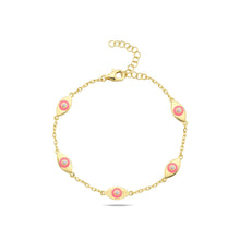 Load image into Gallery viewer, Lucky eyes bracelet fuxia