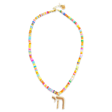 Load image into Gallery viewer, Lucky חי CHAI beads necklace multicolor