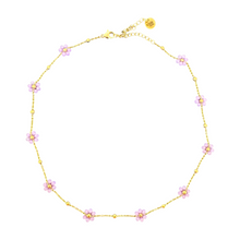Load image into Gallery viewer, Daisy flowers chain necklace lilla