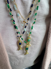 Load image into Gallery viewer, Necklace goldie lucky fish turquoise