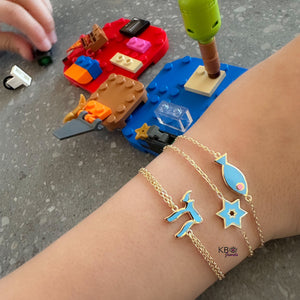 Kids lucky fish bracelet baby blue