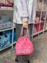 Load image into Gallery viewer, Bandana bucket bag pink neon