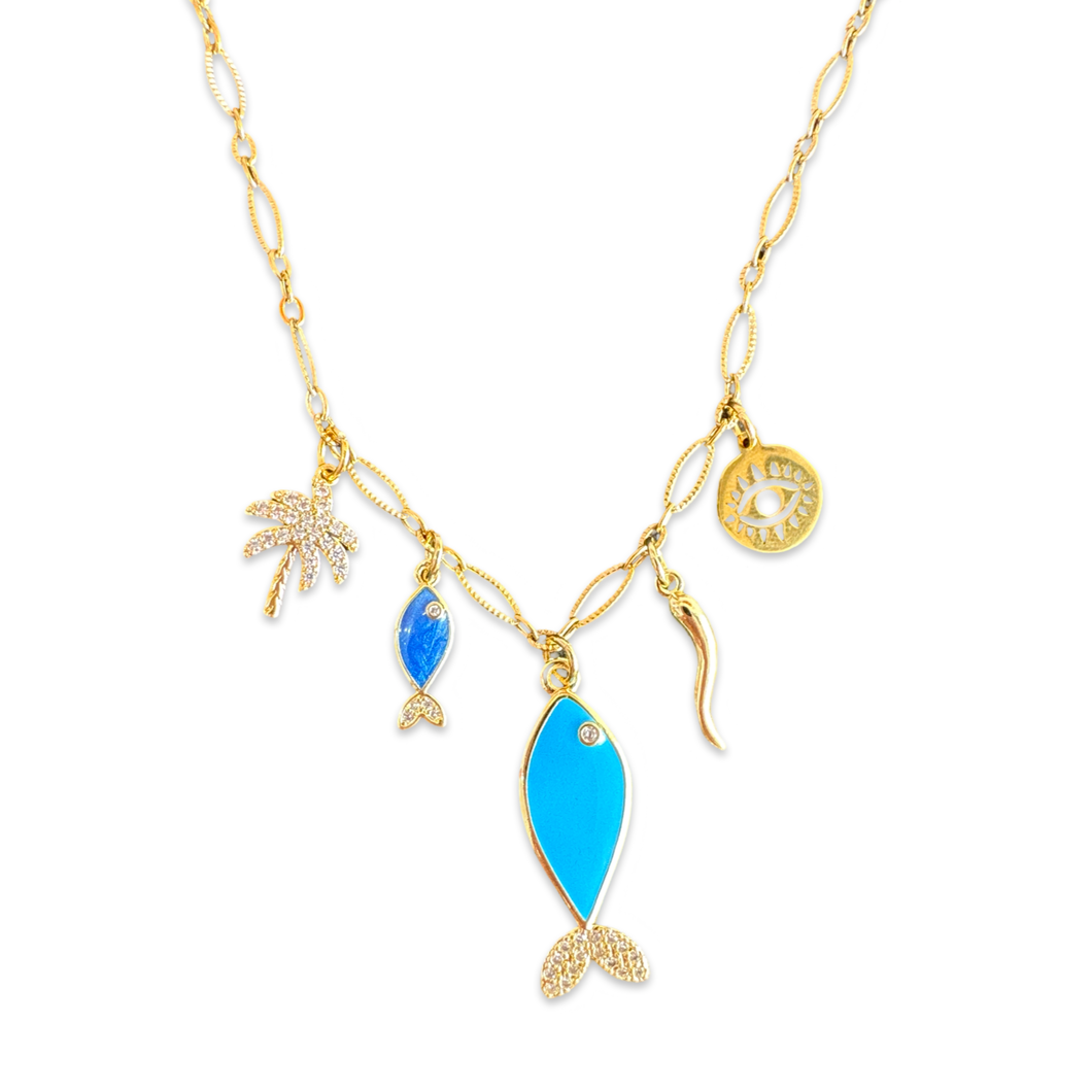 Lucky charms Necklace blue