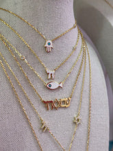 Load image into Gallery viewer, Lucky Hamsa necklace mini white