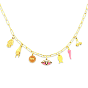 Necklace lucky charms pink