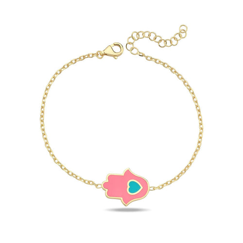 Lucky Hamsa bracelet fuxia