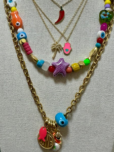 Necklace mixed lucky charms rainbow