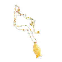 Load image into Gallery viewer, Necklace lucky fish stone yellow