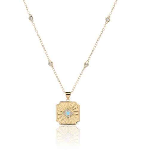 Lucky eye coin necklace