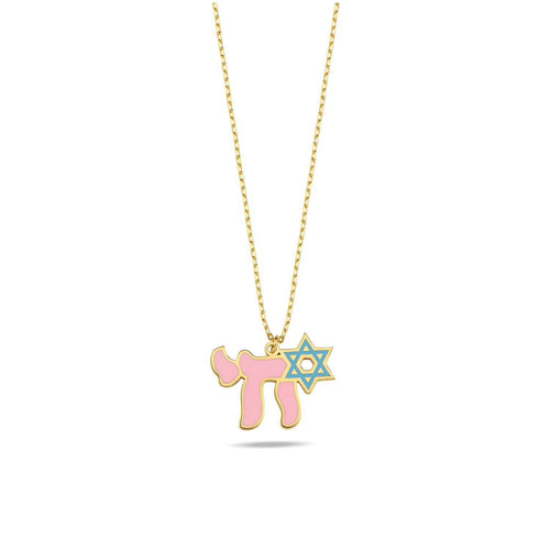 Lucky חי CHAI necklace star pink