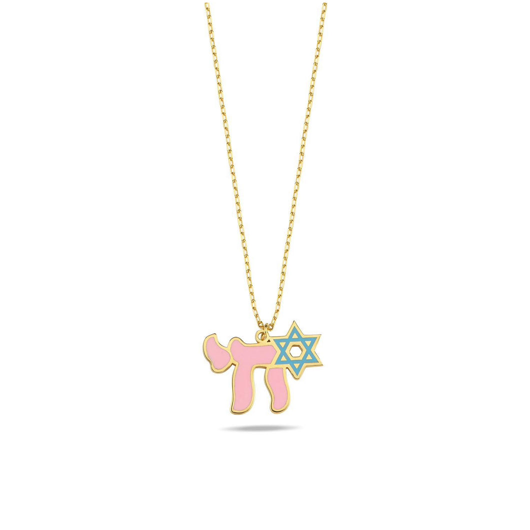 Lucky חי CHAI necklace star pink