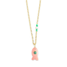 Load image into Gallery viewer, Capri fish necklace small pink coral