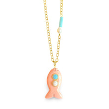 Load image into Gallery viewer, Capri fish necklace medium pink coral