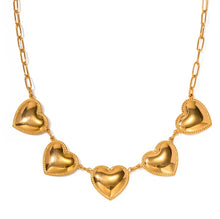 Load image into Gallery viewer, Multi hearts necklace gold