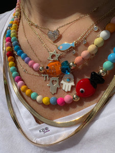 Lucky fish rainbow beads necklace