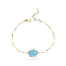 Load image into Gallery viewer, Lucky Hamsa bracelet baby blue
