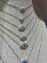 Load image into Gallery viewer, Lucky eye necklace baby blue