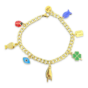 Chain bracelet with lucky charms