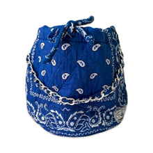Load image into Gallery viewer, Bandana bucket bag medium blue