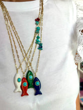 Load image into Gallery viewer, Capri fish necklace medium red coral