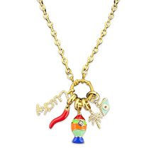 Load image into Gallery viewer, Necklace lucky fish charms rainbow