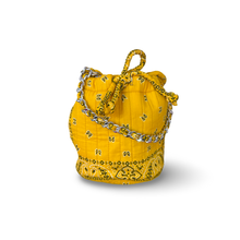 Load image into Gallery viewer, Bandana mini bucket bag yellow