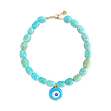 Load image into Gallery viewer, Turquoise beads eye necklace