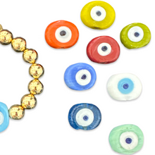 Load image into Gallery viewer, Santorini Eye beads chocker gold