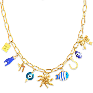 Necklace lucky charms blue