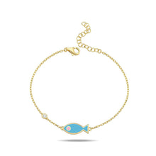Load image into Gallery viewer, Lucky fish bracelet color baby blue