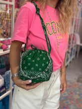 Load image into Gallery viewer, Bandana mini bucket bag green