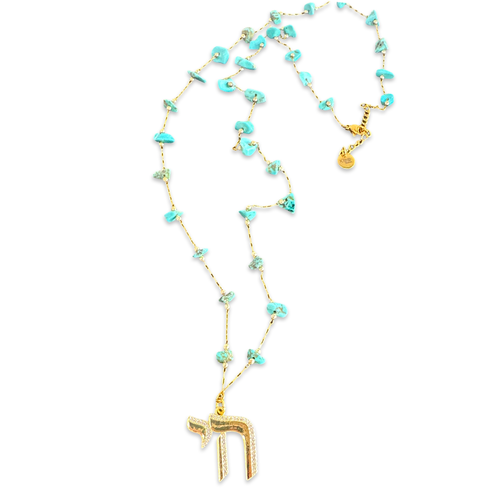 Lucky חי CHAI beads necklace long