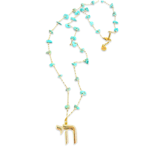 Lucky חי CHAI beads necklace long