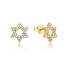 Load image into Gallery viewer, Studs earrings Star of David cz