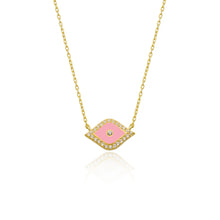 Load image into Gallery viewer, Lucky eye necklace pink