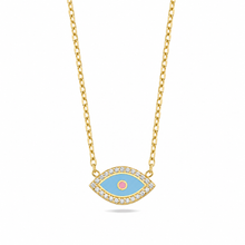 Load image into Gallery viewer, Lucky eye necklace baby blue