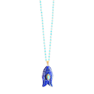 Necklace lucky fish blue