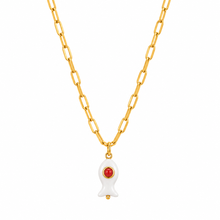 Load image into Gallery viewer, Capri fish necklace mini white coral